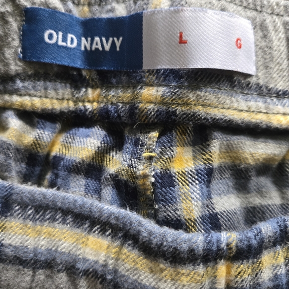 Old Navy Men's Flannel Pajama Pants - Blue & Yellow Plaid, Size Large - Picture 2 of 4